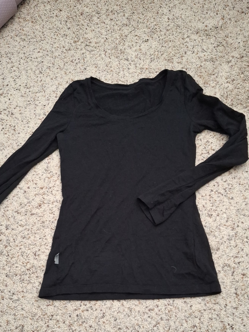 Icebreaker Black 100% Merino Long Sleeve Scoop Neck Women's Top